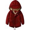 L SERVER - Cappotto per Bambina, Giacca Invernale per Ragazzo, Parka con Fodera in Pile, Spessa e Calda, con Cappuccio, 6 anni