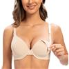 MELENECA Donna Reggiseno Imbottito con Ferretto Contenitivo Criss Cross da Allattamento Beige Pallido 4G