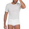 INTIMO 2D Maglia da Uomo in Lana e Seta Manica Corta Bianco