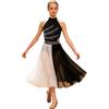 Freebily Vestito da Balletto Danza Lirica Contemporanea Bambina Abito Lungo da Pattinaggio Artistico con Strass Body Ginnastica Ritmica Costume da Ballo Latino Moderno Jazz Nero 13-14 Anni