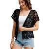 SMDPPWDBB Coprispalle da donna a maniche corte, in pizzo, bolero, cardigan all'uncinetto