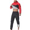 Generico Tuta da Allenamento per Fitness Uomo 2 Pezzi Sauna Giacca Top Maniche Lunghe Dimagranti Snellente Sudorazione Perdita Peso Sportivi Tuta Sudare Cappuccio Tasche Palestra Fitness