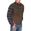 Generico Gilet da uomo in pelle scamosciata, classico e intelligente, in pelle scamosciata, con bottoni automatici in pelle, da uomo, senza pretese, stile cowboy
