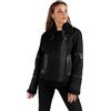 BARONE giubbotto montone donna shearling, giubbotto di pelle donna shearling, pelle di agnello ed alcantara MADE IN ITALY (IT, Testo, M, Regular, Regular, Nero)