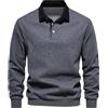 Btmpmcs Polo da Uomo a Manica Lunga Magliette Cotone Casual Classico Plaid Colletto Golf T-Shirt Top Sportiva Caldo Cotone Felpata Tennis Lavoro Camicia
