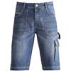 Siry Work Kapriol Jeans Corti da Lavoro, Denim Blu, 75% Cotone / 24% Poliestere / 1% Elastan, Tasche Cargo, Passante Porta Martello