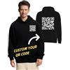 Clwyysjf Felpa con Cappuccio con Codice QR Personalizzata - Divertente, Aggiungi Qualsiasi Collegamento, Foto o Testo - Per Uomo