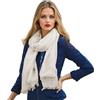 creazioni unique Sciarpa Donna in Fibra di Bamboo Primavera Estate MADE IN ITALY - Foulard Sciarpa Donna Leggera e Traspirante (Crema)