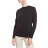 RAGNO Maglia Nera Girocollo con trecce in Misto Viscosa (Art.DA95M9) (XL)
