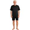 Lpdshaa Pigiama Corto Adattivo Unisex con Zip E Accesso Sonda Nutrizionale Abbigliamento Adattivo Persone con Esigenze Speciali Tutina per Anziani Nero XL