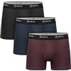 gladbecke Boxer Uomo in Cotone Morbido Senza Etichette Che Danno Fastidio, Biancheria Intima Comoda e Traspirante, Pacco da 3, Taglia 3XL, Nero + Blu Scuro + Bordeaux
