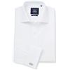 THE SAVILE ROW COMPANY LONDON Savile Row - Camicia da uomo per tutti i giorni, in popeline bianco, vestibilità aderente, collo alla francese White 42 cm Collo doppio polsino standard