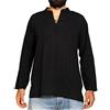 PANASIAM Camicia Estiva da Pescatore, in Cotone Extra Sottile, fine, Morbido, Nera e Bianca, M, L, XL, XXL e XXXL, Senza Bottoni