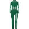 Freebily Tuta Intera da Ginnastica Artistica Bambina Balletto Body Danza Classica Manica Lunga con Strass Ballet Leotard Bodysuit da Pattinaggio Artistico Tutine Jumpsuit Verde A 11-12 anni