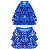 Freebily Vestito da Ballo Bambina Latino Americano Abito da Ballo Paillettes Tutu Crop Top con Gonna di Danza Classica Halter Vestito da Pattinaggio Jazz Salsa Rumba Samba