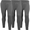 Orbiz Confezione da 3 pantaloni termici da uomo lunghi Johns Base Layer estremo caldo spazzolato interno ultra morbido pantaloni leggings pantaloni, Carbone, XL
