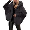 DUHGBNE Giacca Invernale Donna Women's Long Sleeved Patchwork Winter Casual Coat Pelliccia Cappotto Impermeabile Donna
