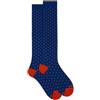 Gallo Calze lunghe uomo cotone blu e rosso fantasia pois