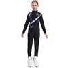 Kaerm Completo Sportivo da Allenamento Bambina Giacca Sportiva da Ginnastica Cappotto Termico da Pattinaggio su Ghiaccio Leggings Sportivi Tute da Pattinaggio Artistico Viola chiaro 15-16 anni