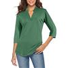 CEASIKERY - Camicetta da Donna con Maniche a 3/4, Scollo a V, Casual