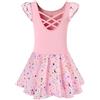 Mulnall Body da balletto per bambine con gonna tutù, outfit da danza per bambine piccole, vestito da allenamento con spalline incrociate sulla schiena, perline lucide, 2-3 Jahre