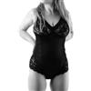 BODYPERFECT Body Donna coppa D Contenitivo e Snellente Intimo in Pizzo Senza ferretto Scollatura sulla Schiena L Nero
