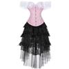 Hengzhifeng Corsetto con Spalline e Gonna Vittoriano Costume | Vestito Carnevale Dama Corsetto