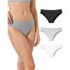 Risalti Slip Donna Brasiliana Bamboo Morbide Senza Cuciture 3 Pz | Mutande Donna Brasiliana Elasticizzate in Morbida Viscosa di Bamboo, Intimo Donna Traspirante Ipoallergenico, Made in Italy