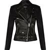 Infinity Leather Giacca da Donna in Vera Pelle di Vacchetta in Stile Classico Brando da Motociclista