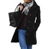 Generic Cappotto invernale da donna, casual, spesso, in misto lana, con collo alto, lungo e alla moda