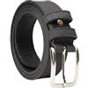 No Limits Cintura Uomo In Vera Pelle Effetto Nabuck Made In Italy Elegante Accorciabile Con Scatola, Alta 4 cm Nero