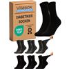 Vitasox 31120 calzini da uomo extra larghi in cotone, calzini sanitari sensibili completamente privi di gomma e di cuciture, pacco da 6, nero antracite, 39/42