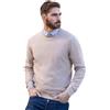 Marenza Girocollo Uomo Manica Lunga Misto Cashmere Seta Made in Italy (L, Beige)