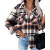 HVEPUO Camicia Donna Flanella Giacca A Quadri Camicie Lunghe Cappotto Scozzese Scacchi Shacket