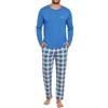 Leversic Pigiama Uomo Invernale Cotone Pigiama Due Pezzi Pigiama Maniche Lunghe e Pantaloni a Quadri S-4XL
