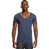 TCOYDS T-Shirt da Uomo Estiva con Scollo Rotondo e Taglio Basso T-Shirt Ampia con Scollo a V Profondo T-Shirt con Fondo Invisibile T-Shirt a Maniche Corte Slim (Color : Royal Blue1, Size : S)