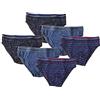 NOTTINGHAM Slip Uomo 6 Pezzi Cotone bielastico, Elastico Esterno Underwear Intimo (14929 AS-119 Blu + Nero + Jeans, 3/S)
