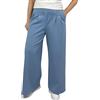 Ballandoro Pantaloni Eleganti Donna Palazzo Vita Alta Larghi - per Completo Cerimonia Elasticizzati Curvy, Pantalone Tailleur Made in Italy Autunno Inverno (IT, Testo, S-M, Regular, Regular, Azzurro)