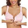 DotVol Reggiseno Donna Taglie Forti a Coppa Intera Senza Ferretto Con Spalline Larghe in Pizzo Floreale a Coppa Morbida Rosa 2G