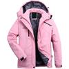 HAOLEI Giacca da Sci Montagna Impermeabile Parka da Neve Calda Imbottita Invernale Cappotto da Sci con Cappuccio Antivento Giubbotto da Viaggio Donna con Tasche Giubbotto Autunno 2024 Offerta