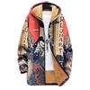 oneforus Uomo Foderato in Pile con Zip Felpe con Cappuccio Stile Giapponese 3D Stampato Giacca in Pile Inverno Caldo Pullover Felpe Retro Sportswear