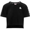 Kappa - T Shirt Maglietta, Donna, Nero, Cotone, Streetwear Sportivo. 222 Banda Apua, Taglia: M