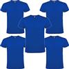 ROLY Maglietta uomo manica corta | Confezione 5 | Cotone | Girocollo (Blu Royal, M)