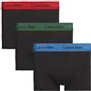 Calvin Klein Low Rise Trunk 3pk Boxer, Nero (B Eden/Vallarta Blue/Temper Wb), L (Pacco da 3) Uomo