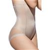 Selene, Mutanda Contenitiva Donna a Vita Alta, Slip Effetto Modellante con Fianchi Trasparenti, Collezione 903 Control, Colore Terra, Taglia S