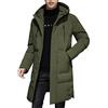 Generic Cappotto da uomo trapuntato lungo con cappuccio giacca invernale termica con cerniera intera con coulisse giacche invernali larghe casual Utility Puffy cappotti pesanti Softshell antivento Top Coat