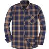 JupiterSecret Camicia in flanella da uomo, a maniche lunghe, a quadretti, vestibilità normale, con colletto a bottone, tasca sul petto, giallo blu, XL