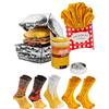 Rainbow Socks - Donna Uomo Divertenti Meal Socks Box Calze Regalo - 5 Paia - Burger Patatine Birra - Taglia 36-40