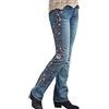 Generic Jeans svasati da donna ricamati floreali jeans a gamba larga con fondo a campana pantaloni in denim vintage stretch sollevamento sedere pantaloni lavati vestito elegante ufficio retrò slim boot cut