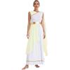 Mufeng Abiti da Festa della Greca Atena Donna Vestito Antica Romana Toga Vestito per Danza Contemporaneo Lirica Costume di Carnevale Halloween Natale Champagne S